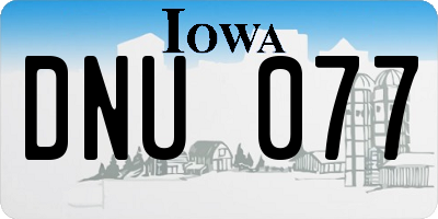 IA license plate DNU077