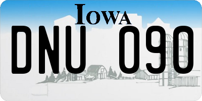 IA license plate DNU090