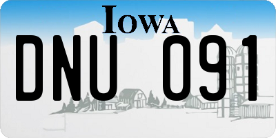 IA license plate DNU091