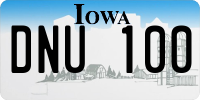 IA license plate DNU100