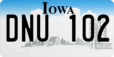 IA license plate DNU102