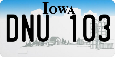 IA license plate DNU103