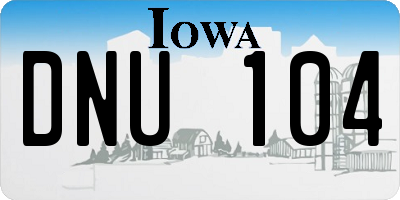 IA license plate DNU104