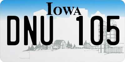 IA license plate DNU105