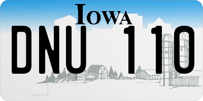 IA license plate DNU110