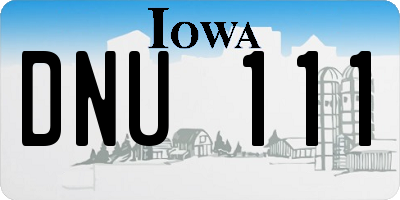 IA license plate DNU111