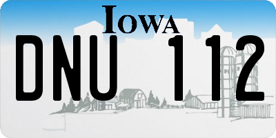 IA license plate DNU112