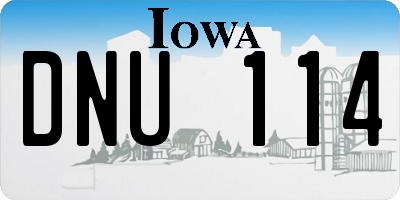 IA license plate DNU114