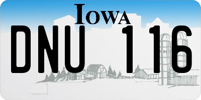 IA license plate DNU116