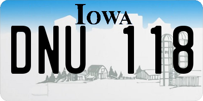 IA license plate DNU118
