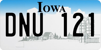 IA license plate DNU121