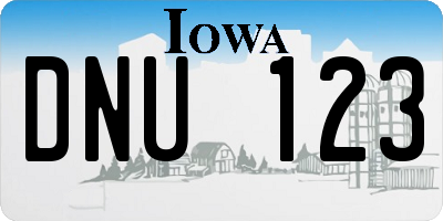 IA license plate DNU123