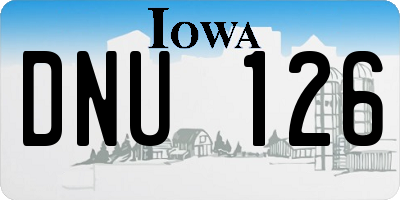 IA license plate DNU126