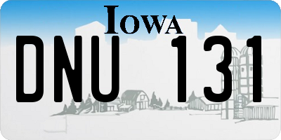 IA license plate DNU131
