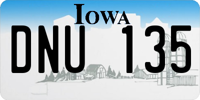 IA license plate DNU135