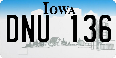 IA license plate DNU136