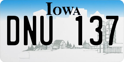 IA license plate DNU137