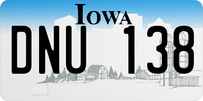 IA license plate DNU138