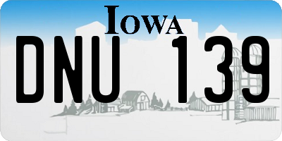 IA license plate DNU139