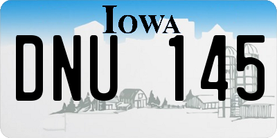 IA license plate DNU145