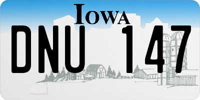 IA license plate DNU147