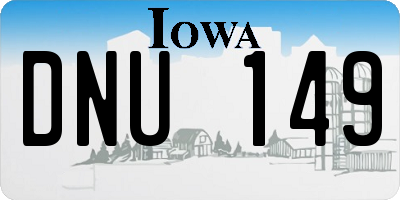 IA license plate DNU149