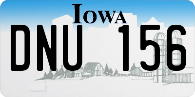 IA license plate DNU156