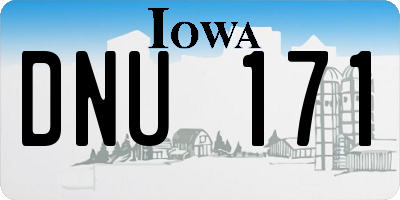 IA license plate DNU171