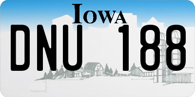 IA license plate DNU188
