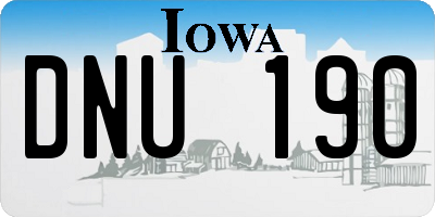 IA license plate DNU190