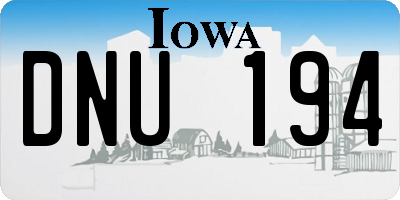 IA license plate DNU194