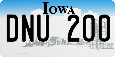 IA license plate DNU200