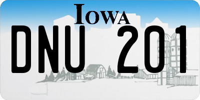 IA license plate DNU201