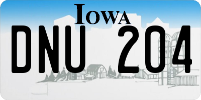 IA license plate DNU204