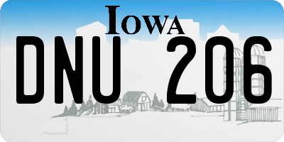 IA license plate DNU206