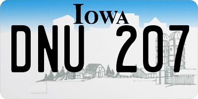 IA license plate DNU207