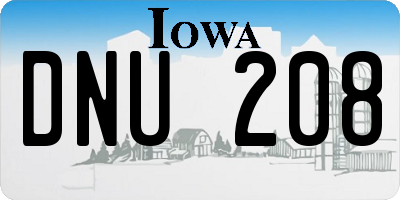 IA license plate DNU208