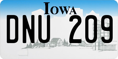 IA license plate DNU209