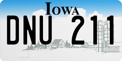 IA license plate DNU211