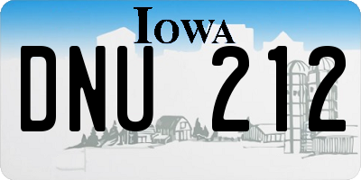 IA license plate DNU212