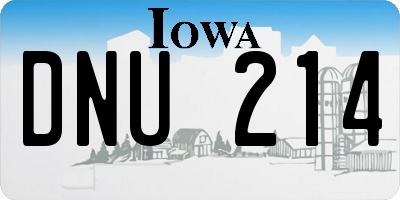 IA license plate DNU214