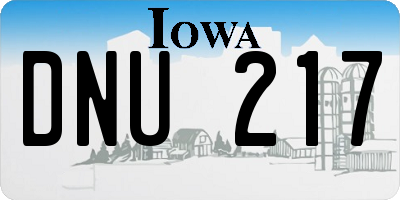 IA license plate DNU217