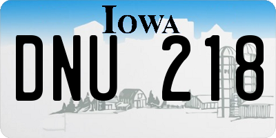 IA license plate DNU218