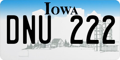 IA license plate DNU222