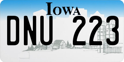 IA license plate DNU223