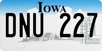 IA license plate DNU227