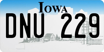 IA license plate DNU229