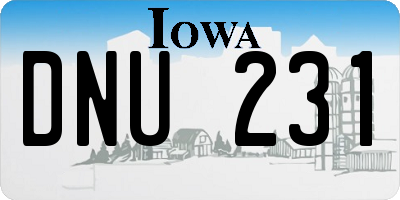 IA license plate DNU231