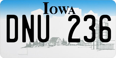 IA license plate DNU236