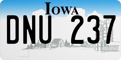IA license plate DNU237